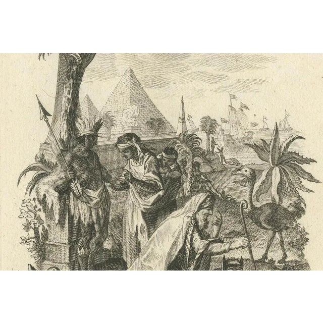 Johann Georg Hertel, Allegorical Engraving of Africa, Mid-18th Century, Print For Sale - Image 4 of 7