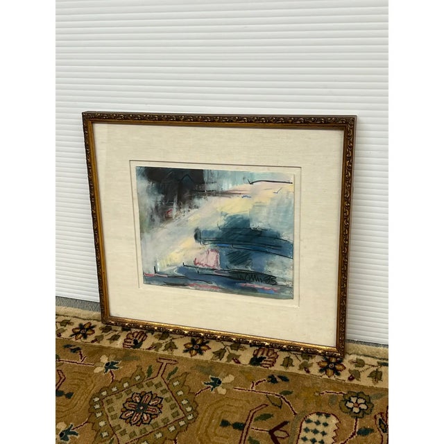 Abstract Expressionism Nancy Willis Berlin Signed Pastel/Oil on Paper, Circa 1985 For Sale - Image 3 of 11