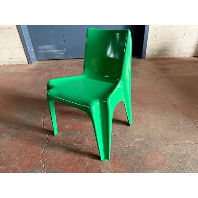 Plastic Vintage BA1171 Chairs in Green by Helmut Bätzner for Bofinger, 1970s, Set of 4 For Sale - Image 7 of 10