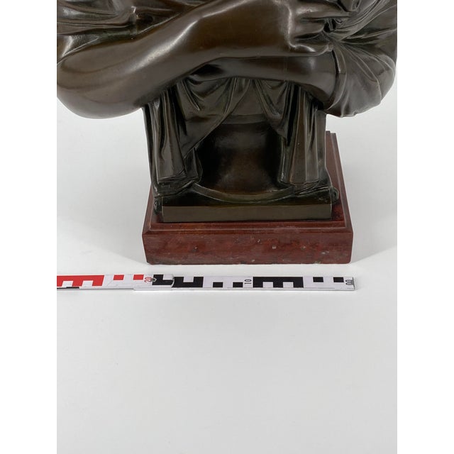 J. Petermann , Bust Madame Récamier, 1800s, Bronze and Marble For Sale - Image 12 of 13