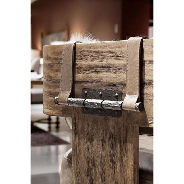 Modern Western Leather & Hide Accent Armchair For Sale - Image 4 of 10