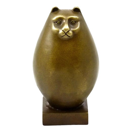 Bronze Sculpture of the Big Cat in the style of Fernando Botero, 20th Century For Sale