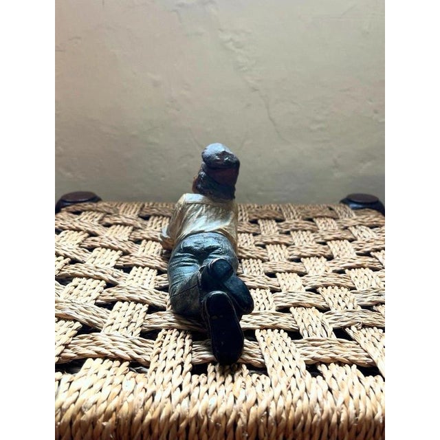 Early 20th Century Antique Austrian Hand-Painted Terracotta Boy Figure from Bernard Bloch, 1900 For Sale - Image 5 of 7