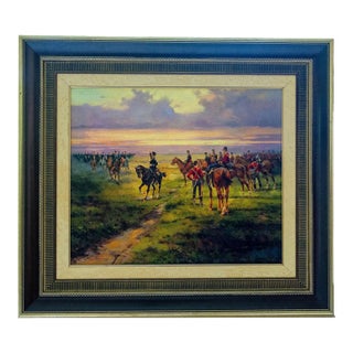 Late 20th Century Salvador Caballero - Troop Assembly (Colección Ejercitas Reunión De Tropas), Oil on Canvas For Sale