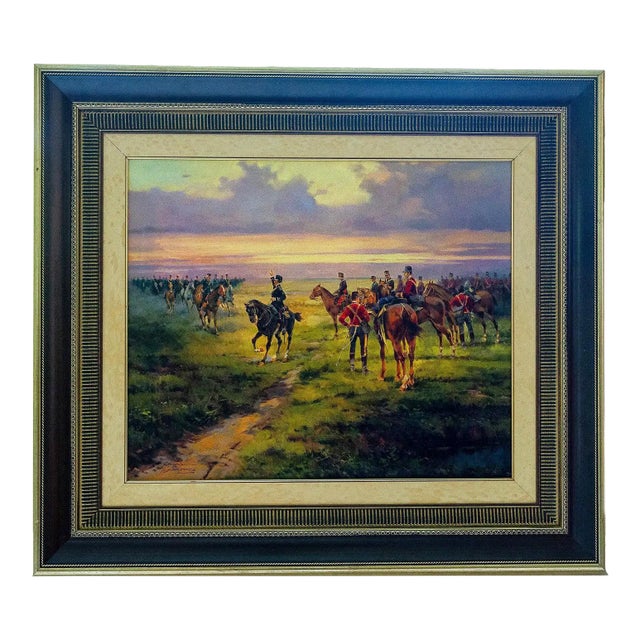 Late 20th Century Salvador Caballero - Troop Assembly (Colección Ejercitas Reunión De Tropas), Oil on Canvas For Sale