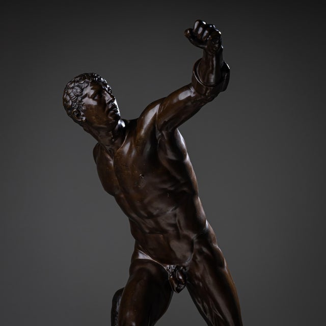 Traditional Borghese Gladiator in Bronze, Foundry F. Barbedienne, 2nd Half 19th Century For Sale - Image 3 of 16