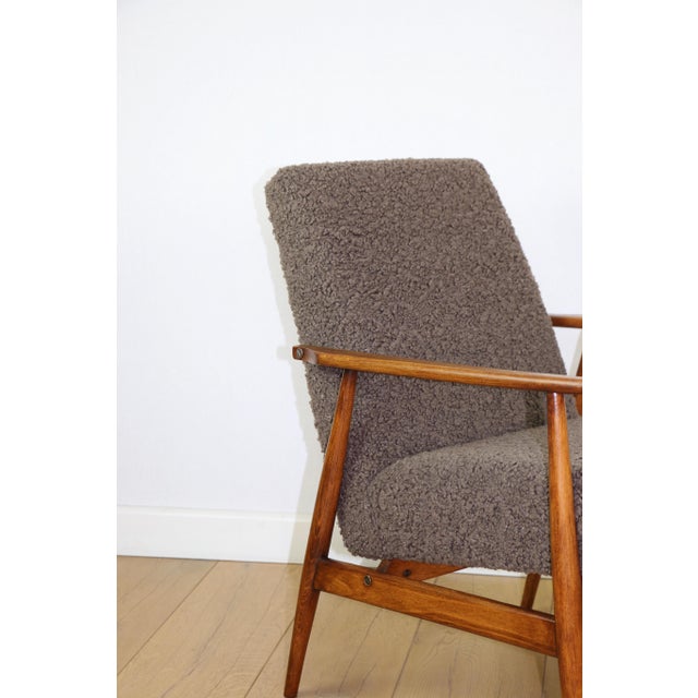 Fox Lis Chair in Chocolate Brown Lamb, 1970s For Sale - Image 13 of 15