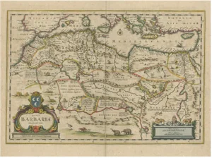 Map of North Africa Nova Barbariae Descriptio or the Barbarian Coast, 1640