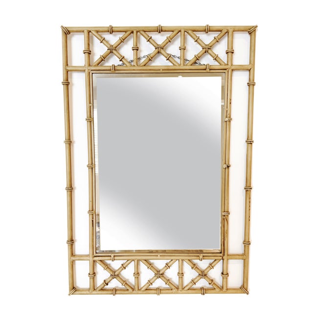 French Hollywood Regency Metal Faux Bamboo Demilune Console Table and Mirror - Set of 2 For Sale - Image 3 of 12