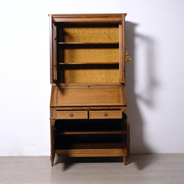 Louis XVI Display Cabinet with Flap Secretaire, Italy, 1950s For Sale - Image 15 of 18