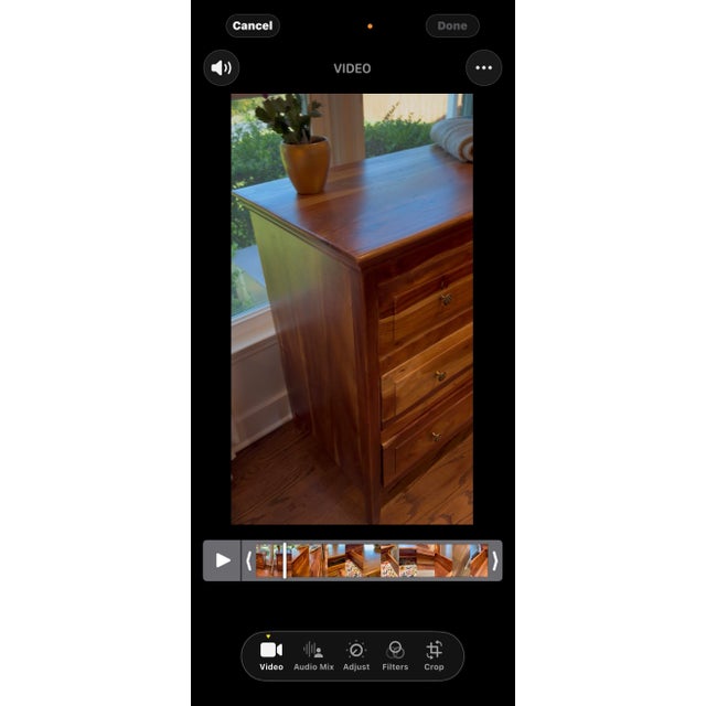 Completely Restored Solid Acacia Dresser Attributed to Nadeau For Sale - Image 9 of 10