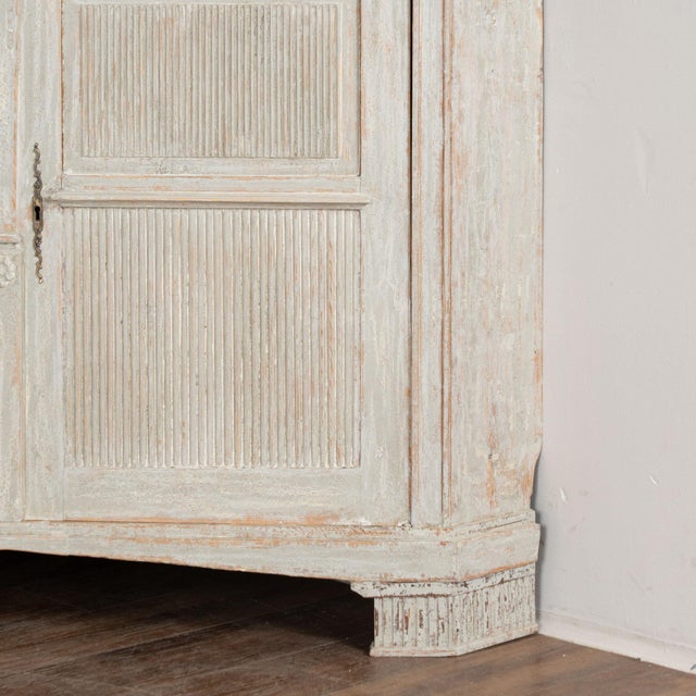 Large 19th Century Swedish Gray Gustavian Pine Corner Cabinet For Sale - Image 13 of 14