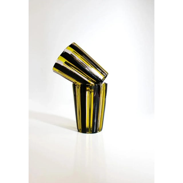 Black Italian Murano Glasses by Mariana Iskra for Ribes the Art of Glass, Set of 2 For Sale - Image 8 of 9