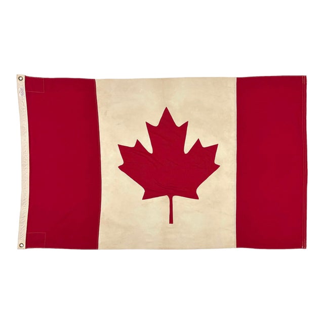 Vintage Sewn Cotton Flag of Canada For Sale