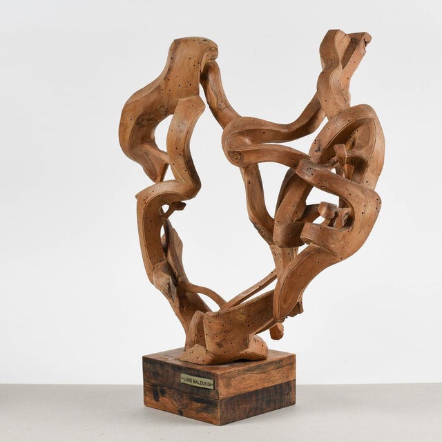 Brown Stylized Wooden Sculpture by Luigi Balducci, 1970 For Sale - Image 8 of 18