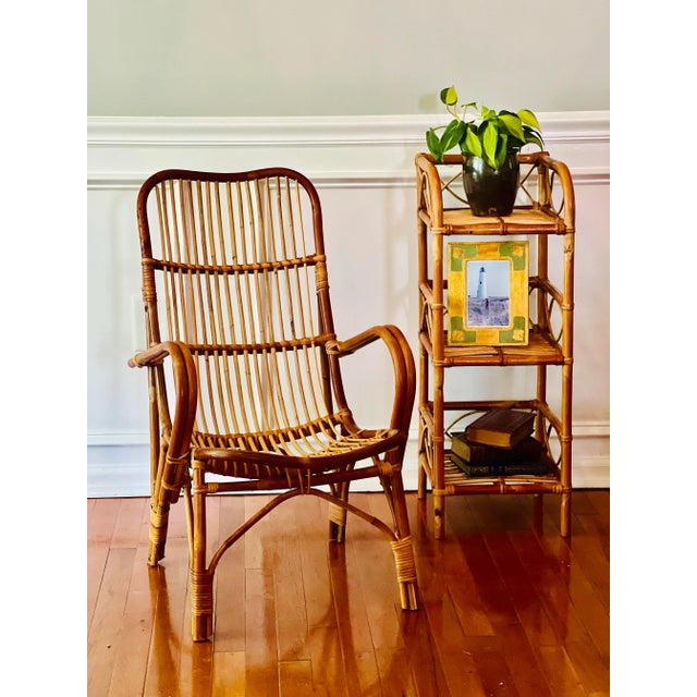 Late 20th Century Vintage Albini Style Bamboo and Rattan Child's Lounge Chair For Sale - Image 9 of 10