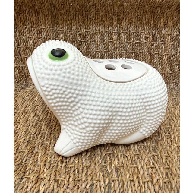 French Vintage Hobnail Frog Planter Flower Frog in the Style of Jean Roger For Sale - Image 3 of 12
