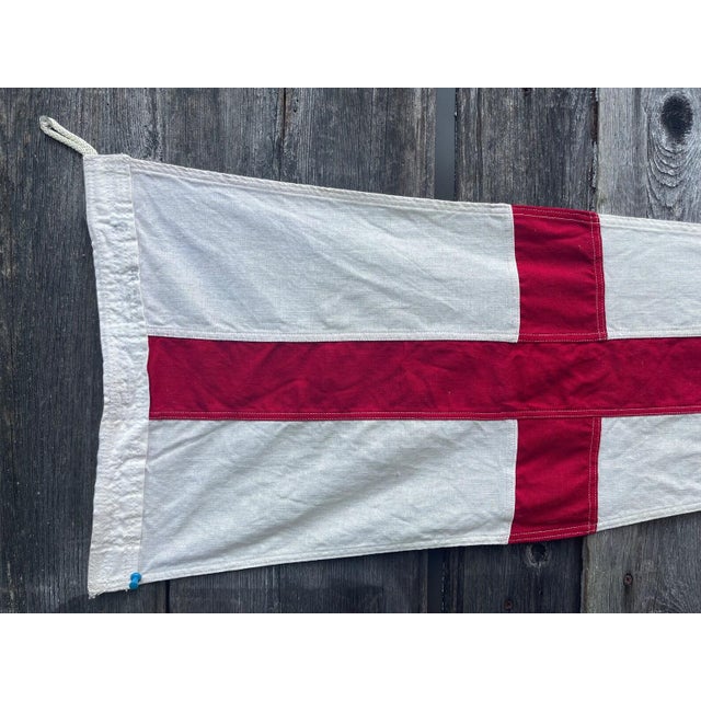 1940s 1940s Vintage Red & White American Nautical Signal Flag For Sale - Image 5 of 5