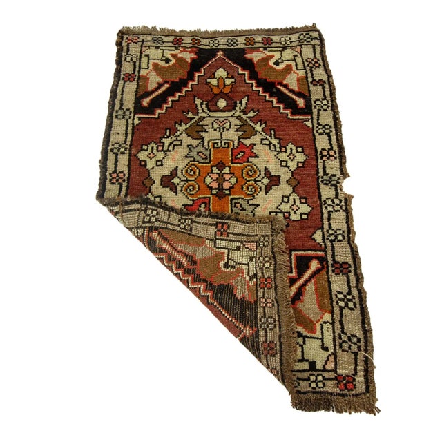 Mid-Century Modern Mini Vintage Rug For Sale - Image 3 of 4