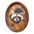 Contemporary Original Stephen Heigh Racoon Painting “Home Sweet Home” Oval Frame For Sale
