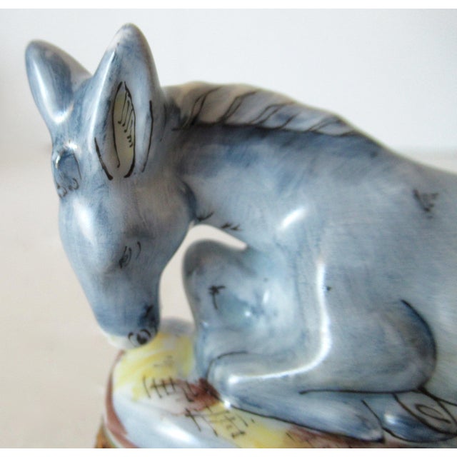 Limoges, France Limoges, France Hand-Painted Donkey Lidded Trinket Box For Sale - Image 4 of 13
