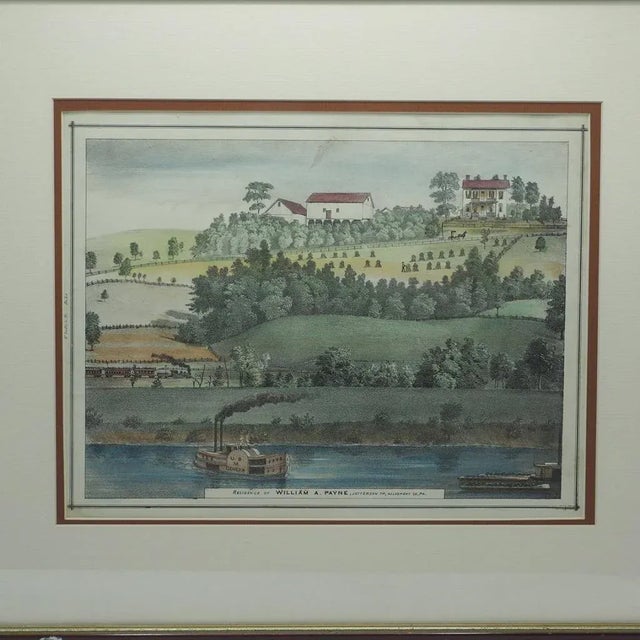 This beautiful aquatint lithograph by William Payne features a stunning landscape of the Monongahela River near...