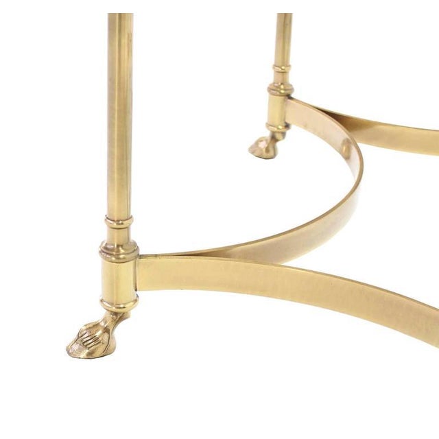 Vintage Mid Century Solid Brass Hoof Feet Glass Top Coffee Table Chairish