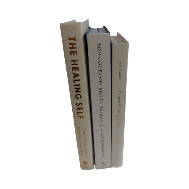 Contemporary Minimalist White & Ivory Decorative Book Stack Set of 3 Hardcovers For Sale - Image 3 of 6