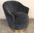 Mid-Century Modern Blue Corduroy Barrel Swivel Chair and Ottoman For Sale - Image 12 of 13
