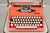 Vintage Royal Holland Parade Coral Red Mid Century Modern Typewriter in Case For Sale - Image 4 of 12