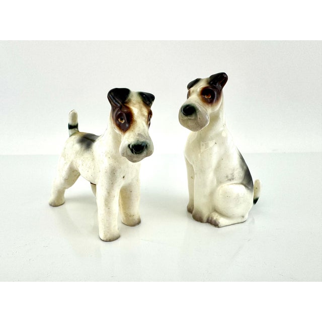Cream Vintage Mid Century Modern Fox Terrier Dog Salt & Pepper Shakers – A Pair For Sale - Image 8 of 10