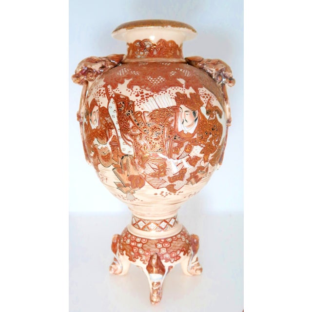 Red Antique Signed Japanese Satsuma Lidded Porcelain Censer, Meiji Period For Sale - Image 8 of 18