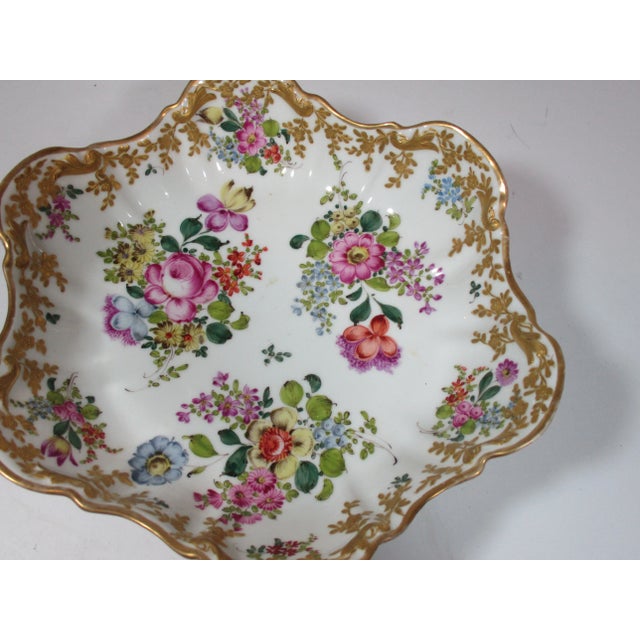 Late 19th Century Antique French Porcelain Footed Hand Painted Bowl For Sale - Image 5 of 10