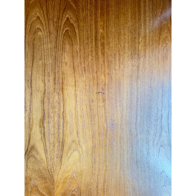 Vintage Mid-Century Modern Teak Executive Desk With Floating Drawers For Sale - Image 10 of 11