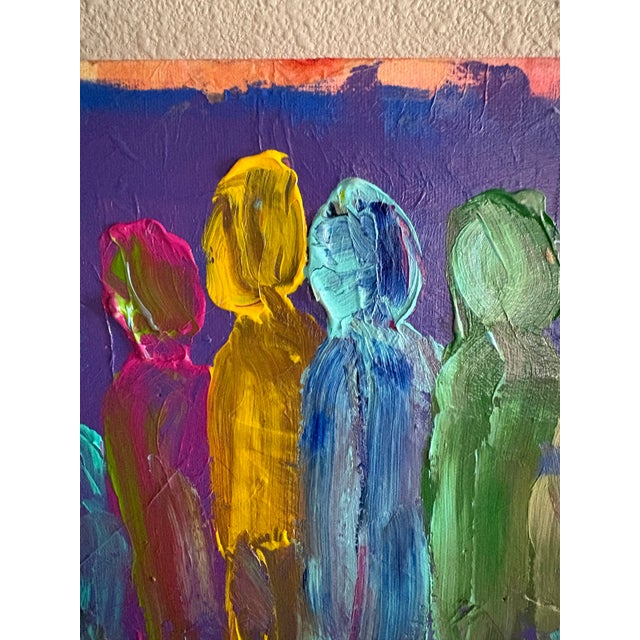 Colorful Abstract Figurative Painting by Artist Christopher Shoemaker, Signed For Sale - Image 4 of 8