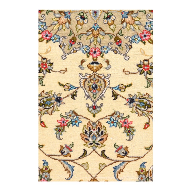 Traditional Pasargad Ivory Persian Tabriz Silk & Wool- 4'8"x 6'8" For Sale - Image 3 of 5
