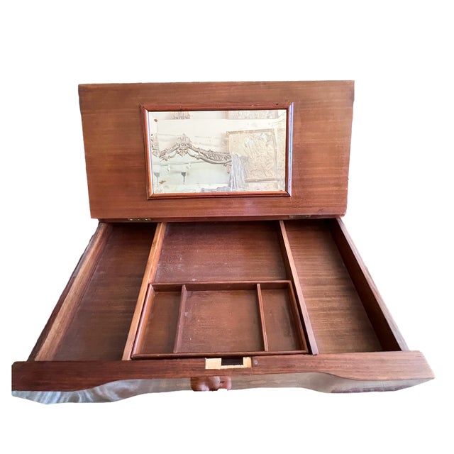 1900s Victorian Rosewood Game Table With Floral Inlay, Brass Details, Expandable, Original Condition For Sale - Image 4 of 10