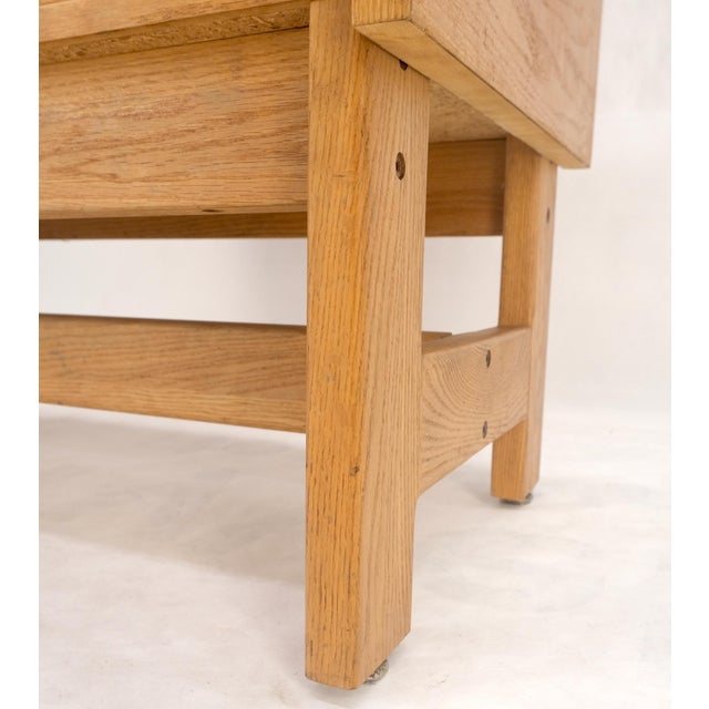 Herman Miller Oak Aluminum Apothecary 30 Drawers Apothecary Cabinet on Solid Legs Formica Top For Sale - Image 4 of 6