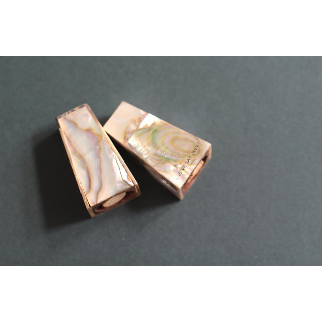 1970s Coastal Mother of Pearl Souvenir Salt and Pepper Shakers From Las Vegas For Sale - Image 4 of 6