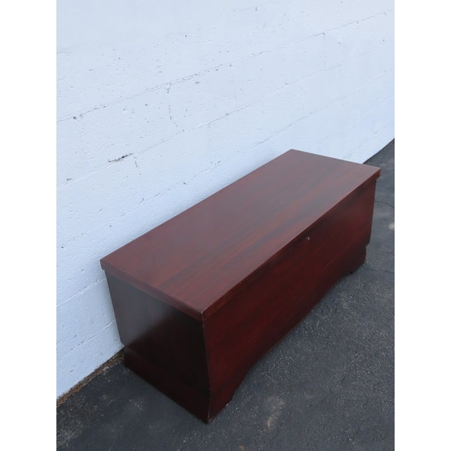 Lane Mid Century Mahogany Cedar Chest Blanket Trunk Bench With a Shelf 6633 For Sale - Image 13 of 16
