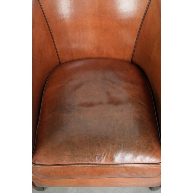 Vintage Club Chair in Sheepskin Leather For Sale - Image 6 of 13
