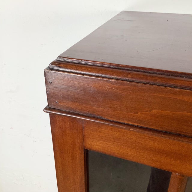 Antique Glazed Bookcase With Paneled Glass Doors and Queen Anne Legs For Sale In Philadelphia - Image 6 of 12