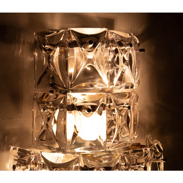 Large German Crystal Glass Wall Lamps from Kinkeldey, 1970s, Set of 2 For Sale - Image 12 of 14