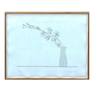 Ed Baynard, Zen Minimalist Flowers Etching American Modernist Ed Baynard Pop Art Print For Sale