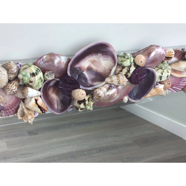 Contemporary Rectangular Seashell Mirror in Shades of Pink, Purple & Tan For Sale - Image 3 of 12