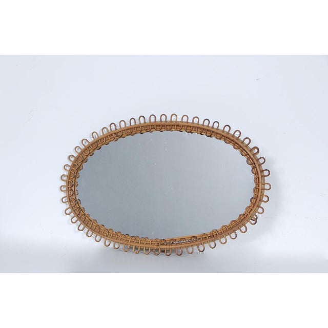 Oval Mirror Set and Bamboo Chandelier attributed to Franco Albini, 1960s, Set of 2 For Sale - Image 18 of 18