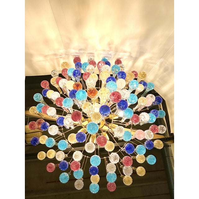 Glass Huge Scenographic Multicolor "Drops" Murano Glass Chandelier by Simoeng For Sale - Image 7 of 7