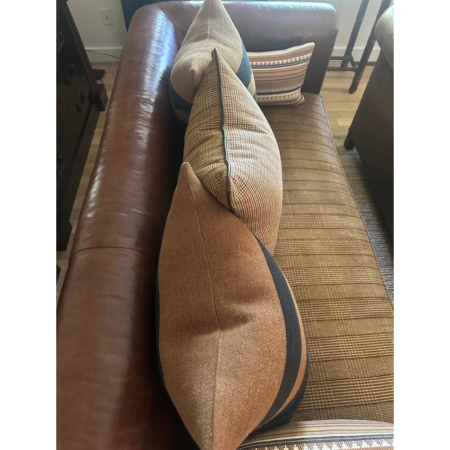 VIntage Pair of Ralph Lauren Home Brompton Leather Sofas-Cognac Leather, Nailhead Trim & Custom Upholstery For Sale - Image 13 of 17