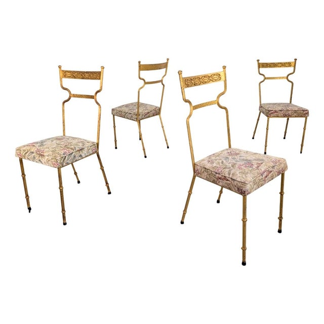 Gold Wrought Iron Chairs, 1980s, Set of 4 For Sale - Image 14 of 14