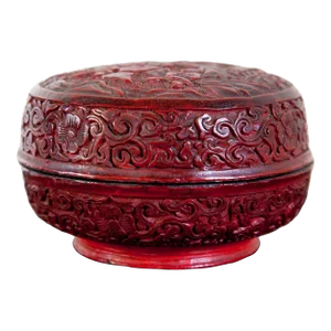 Antique Chinese Cinnabar Box Bowl